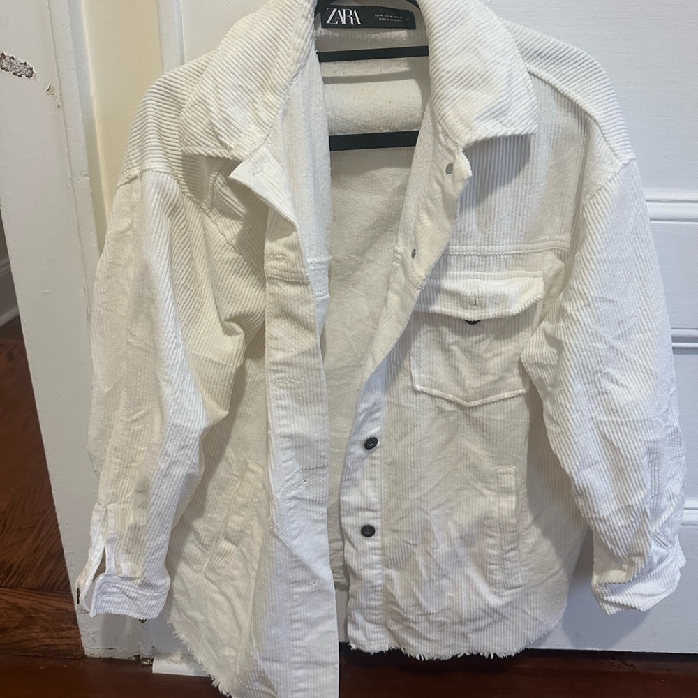 Zara Ecru Corduroy Shacket - Picture 3 of 3